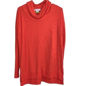 Liz Claiborne M Weekend long sleeve waffle weave thermal top in orange